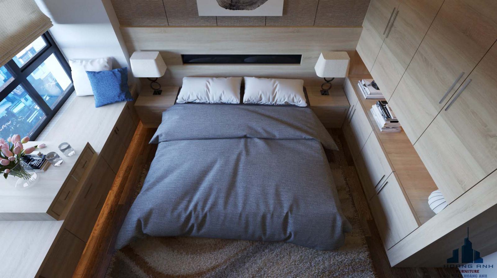 Sử dụng các đồ nội thất có tính kết nối khoảng cách giúp cho phòng ngủ nhỏ của bạn trở nên gọn gàng hơn